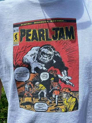 Pearl Jam 1998 Yield Tour Missoula Ames Bros Show shirt w/ orig ticket & paper 2