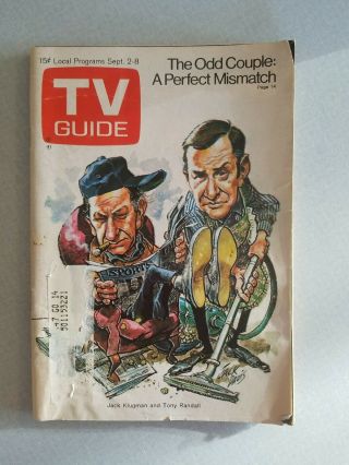 Sept 2 1972 Tv Guide Odd Couple