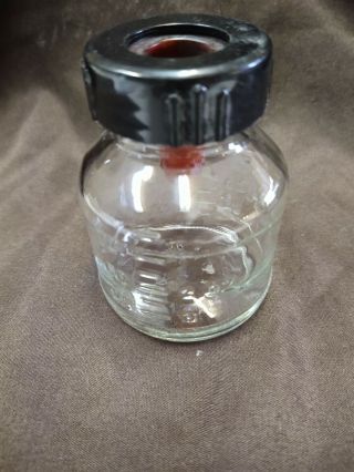 Vintage 3 Ounce Glass Baby Bottle With Nipple And Ring