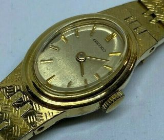 Vintage Seiko 1100 - 5319 Lady 17 Jewels Gold Tone Hand - Wind Mechanical Watch Hour