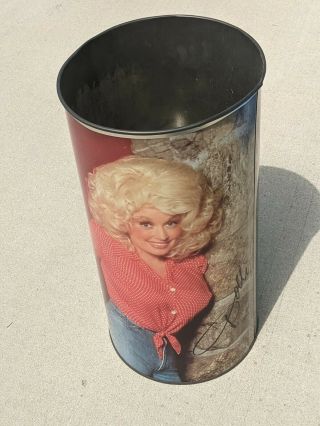 Vintage 1978 Dolly Parton Metal Trash Can P&k Co.  19 " Tall