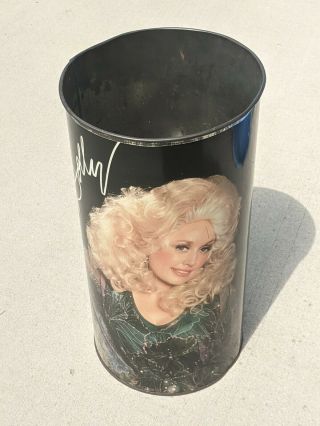 Vintage 1978 Dolly Parton Metal Trash Can P&K Co.  19 