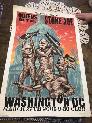 Emek Signed Queens Of The Stone Age Wall Rock Poster 20” X 30”
