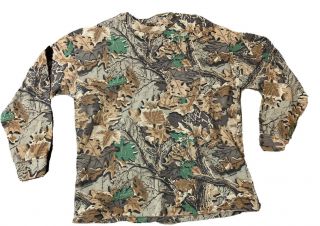 Vtg Sasquatch Advantage Men’s Long Sleeve Front Pocket Camo Hunting Shirt Sz L