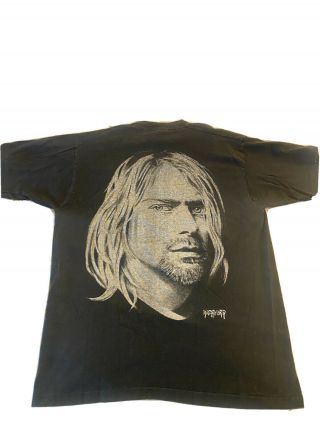 Vintage 1990s Nirvana KURT COBAIN Bradford Gallery T - shirt.  Size XL. 3