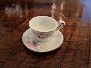 Vintage Mini Demitasse Tea Cup And Saucer - Made In Occupied Japan