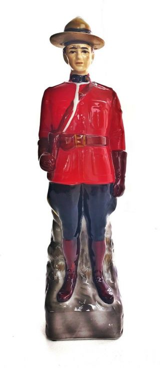 Vintage 1969 Canadian Mist Empty Whisky Whiskey Decanter Bottle - Rcmp Mountie