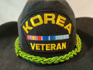 Vintage KOREA VETERAN Cowboy Hat Eagle Crest VFW Korean War 2
