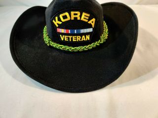 Vintage KOREA VETERAN Cowboy Hat Eagle Crest VFW Korean War 3