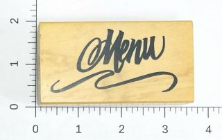Menu Rubber Stamp By Posh Impressions 1994 Vintage Script