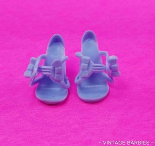 Barbie Doll Uneeda / Wendy? Clone Blue Plastic Heels / Shoes Vintage 1960 