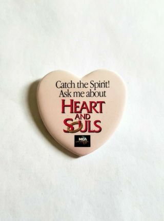 Vintage Heart & Souls Movie Promo Button Robert Downey Jr And Elisabeth Shue Pin