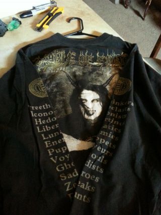 Cradle of Filth XL Long Sleeve Shirt Wall - Eyed Vain Insane 1998 2