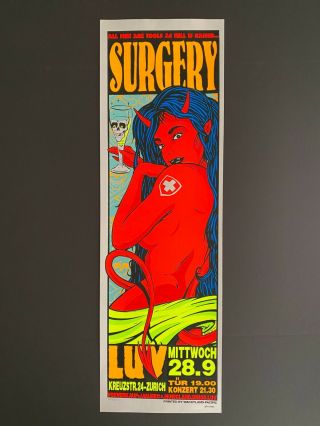 1994 Surgery Silkscreen Poster Signed & Numbered By Kozik