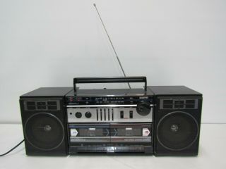 Vintage Sanyo Mw227 Ghetto Blaster Boombox Am/fm Stereo Radio,  Dual Cassette Wo