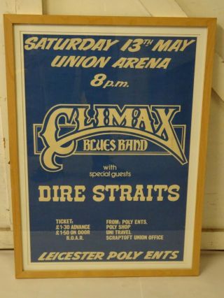 Large Framed Tour Poster Climax Blues Band Supported Dire Straits 1978