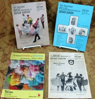 4 Vintage Square Dance Booklets Instructions - How To