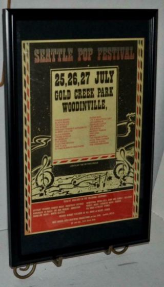 Led Zeppelin The Doors 1969 Rare Seattle Pop Festival Mudshark Event Poster / Ad