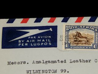 Vintage Cover,  1951,  SOUTH AFRICA,  Airmail To Wilmington,  DE,  Orange Tree,  Afrikaakns 3