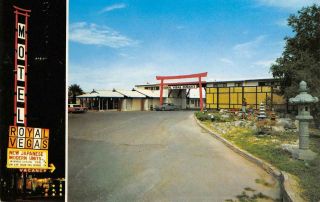 Royal Vegas Motel Las Vegas,  Nv Roadside Japanese 1961 Vintage Postcard