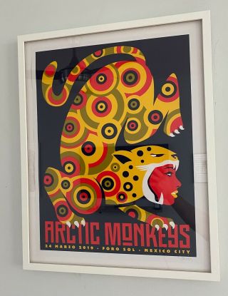 Framed Arctic Monkeys Foro Sol Mexico City Rare Artist Proof Poster Dan Stiles