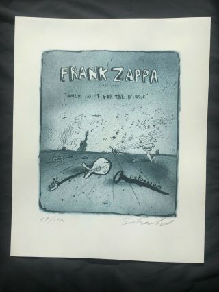 Frank Zappa - Memorial Print " Only In It For The Music " Numbered/signed Poster