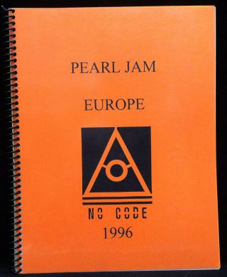 Pearl Jam No Code Europe 1996 Concert Tour Itinerary