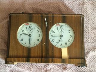 3 - M43 (jantar Yantar) Vintage Ussr Russian Wooden Chess Clock 1954