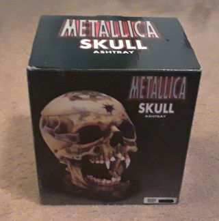 Metallica Skull Ashtray 2002 Giant Merch Spencer Gifts W/box Vg,  Megadeth Slayer