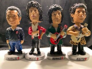 Rolling Stones 2002 Bobble Dobbles Bobbleheads - Charlie,  Ronnie,  Keith,  Mick