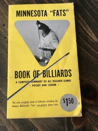 Vintage Rare 60s Book Of Billiards Minnesota Fats Pool Hall 1965 " Fats " Great