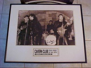 Beatles Pete Best Signed Large Cavern Club Framed Sepia Lithograph 4774/10,  000
