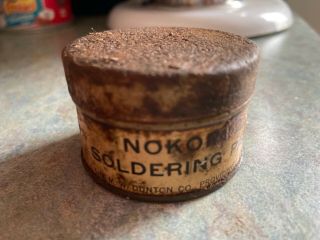 Vintage Nokorode Soldering Paste Tin W/ Paste Inside