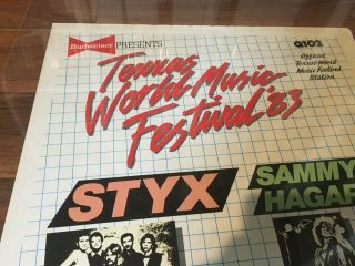 REAL 1983 Texxas World Music Festival POSTER 19x32 Styx Sammy Hagar Uriah Heep 2