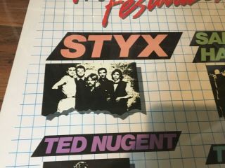 REAL 1983 Texxas World Music Festival POSTER 19x32 Styx Sammy Hagar Uriah Heep 3