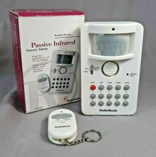 Vintage Radio Shack Passive Infrared Sensor Alarm 49 - 329 With Key Chain Remote