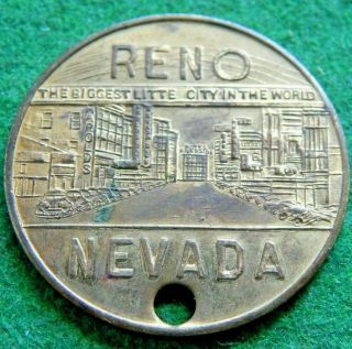 Vintage Good Luck Key Fob Reno Nevada The Biggest Little City In The World Coin