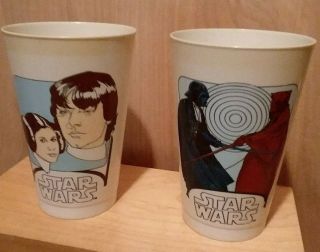 Vintage 1977 Coca Cola Star Wars Plastic Cups 7 And 8