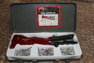 Vintage Buffalo Hand Riveter Kit With Case And Rivets