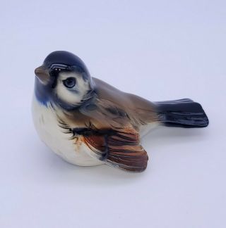 Vintage Goebel Brown White Sparrow Bird Porcelain Figurine West Germany CV 72 3
