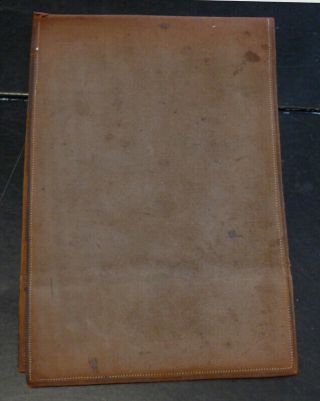 Vintage Art Nouveau Leather Book Cover - - Etched Stylyzed Flowers 2