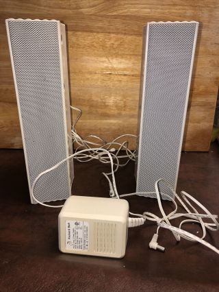 Vintage Packard Bell Monitor Speakers With Power Supply Cord