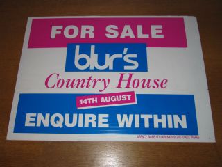 Blur - Country House - 1995 Promo Estate Agent Sign (britpop Poster)