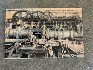 Vintage 1910 Postcard Natural Gas Co Pumping Station Chanute Kansas