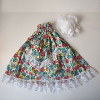 Vintage Porch Goose Outfit Clothes Dress Floral Lace W Hat Summer Spring