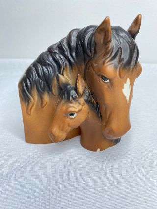 Vintage Napcoware Japan Horse Head Mare Foal Ceramic Planter Vase C8845