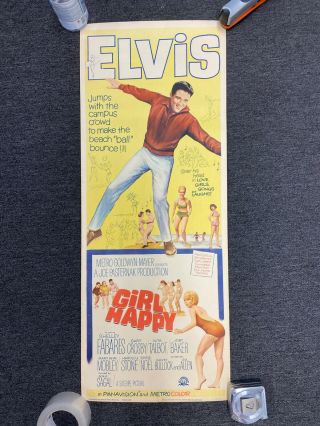 Elvis Presley,  Shelley Fabares " Girl Happy " 14x36 1965 Insert Poster