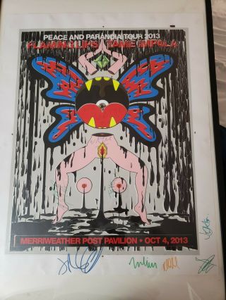 Near & Signed Flaming Lips,  Tame Impala,  Ghost Of A Sabertooth Tiger Poster