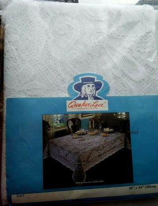 Vintage Quaker Lace 100 Polyester Permanent Press Soil Release 60 X 84 Nos