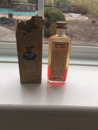 Vintage Willards Famous Liniment Paper Label Medicine Bottle - Box